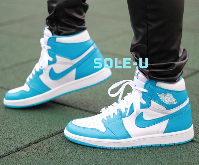 Air Jordan 1 Retro High OG UNC On Feet