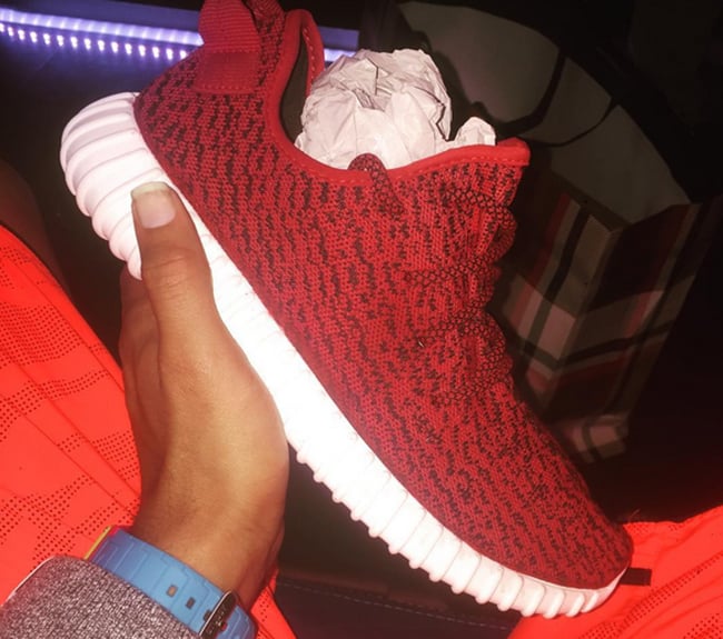 Red adidas Yeezy 350 Boost Custom Chris Brown