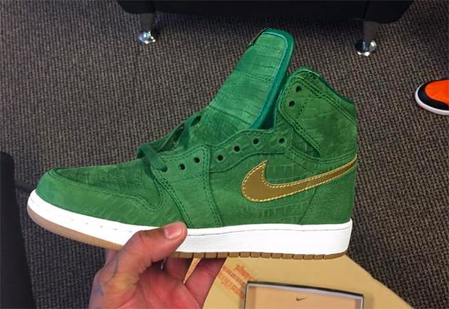 jordan 1 green croc suede