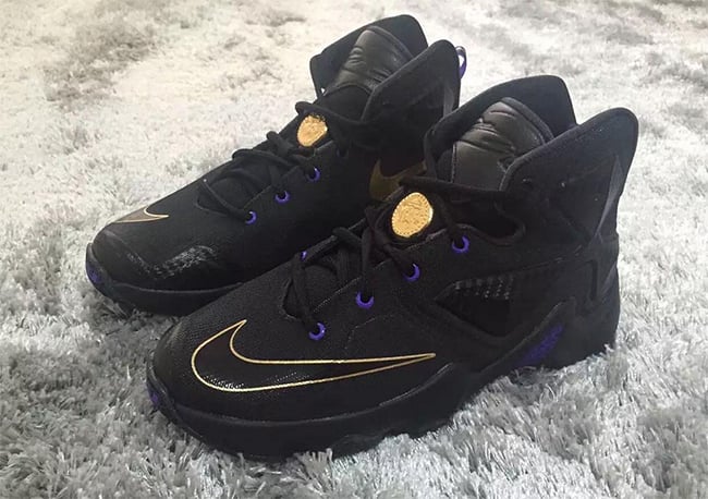 lebron 13 black purple gold