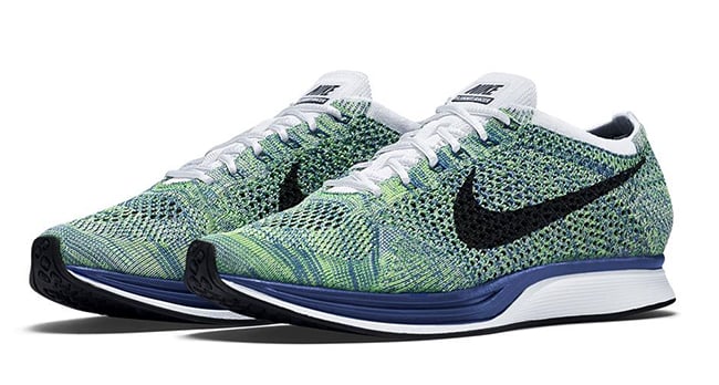 nike flyknit blue green