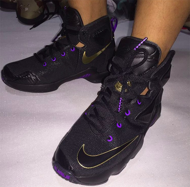 Nike LeBron 13 Black Purple On Feet