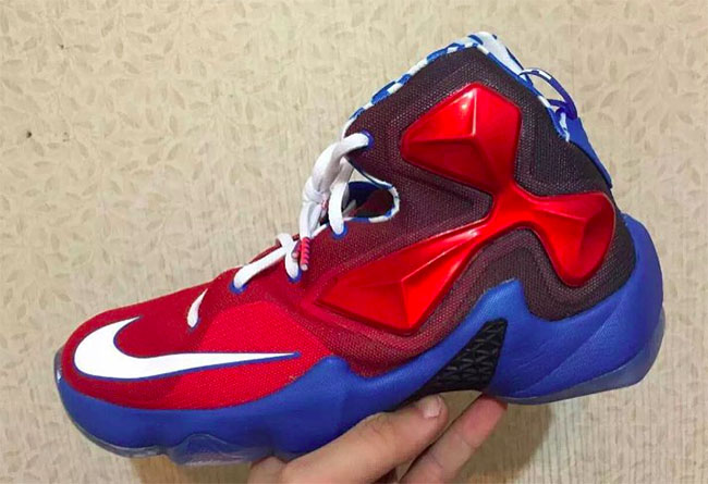 red and blue lebrons