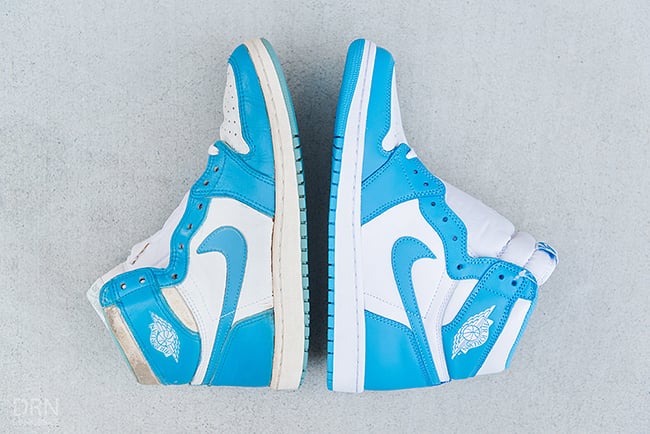 Air Jordan 1 OG UNC 1985 2015 Comparison