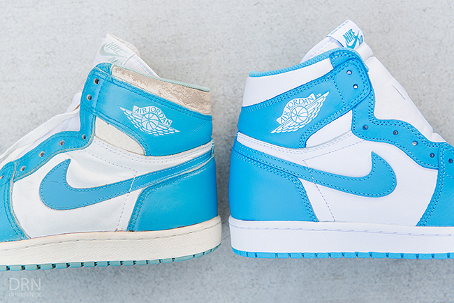 Air Jordan 1 OG UNC 1985 2015 Comparison