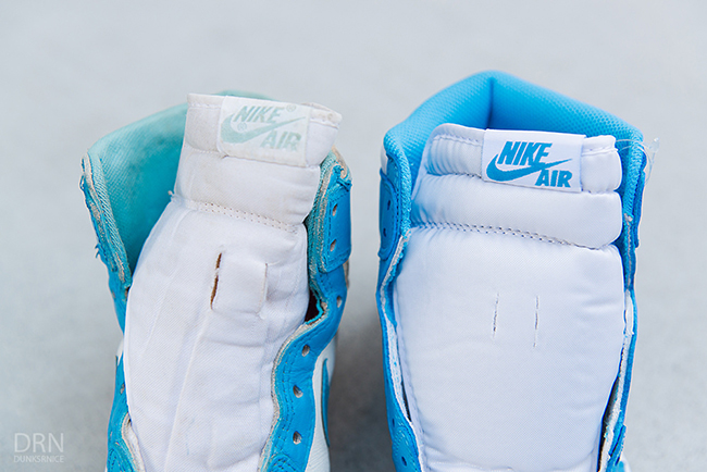 Air Jordan 1 OG UNC 1985 2015 Comparison