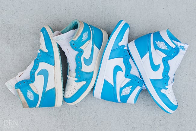 Air Jordan 1 OG ‘UNC’ 1985 vs. 2015 Retro Comparison