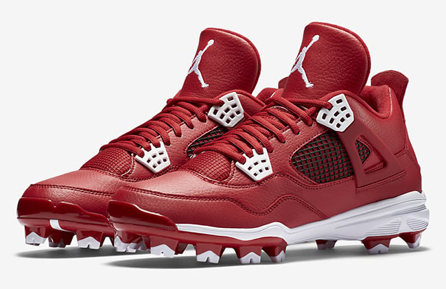 Air Jordan 4 Cleats Gym Red White