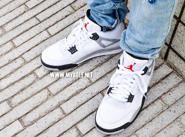 Air Jordan 4 White Cement 2016 On Feet