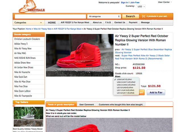 fake sneaker sites