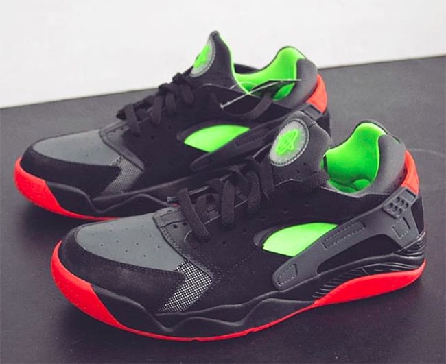 huaraches black and red