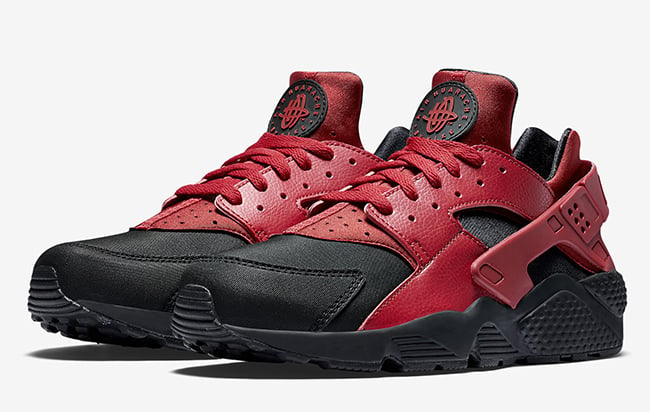 nike huarache red and black