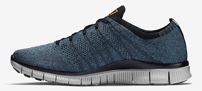 Nike Free Flyknit NSW Squadron Blue Bright Mandarin Chlorine