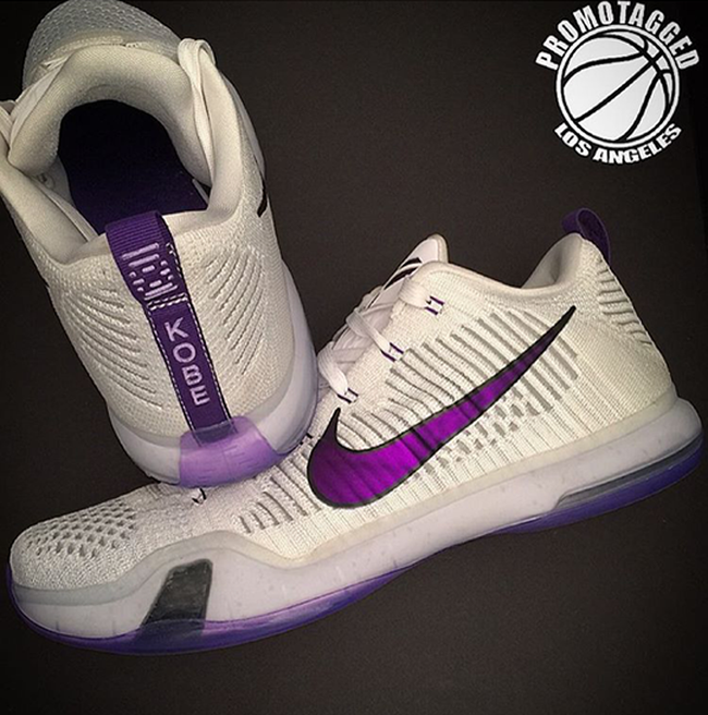 Nike Kobe 10 Elite Low White Purple PE 