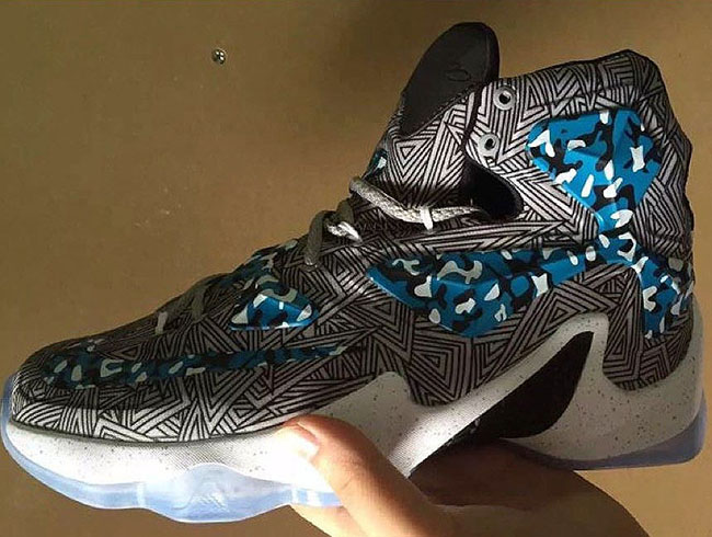 Geometric and Camo Prints on this Nike LeBron 13