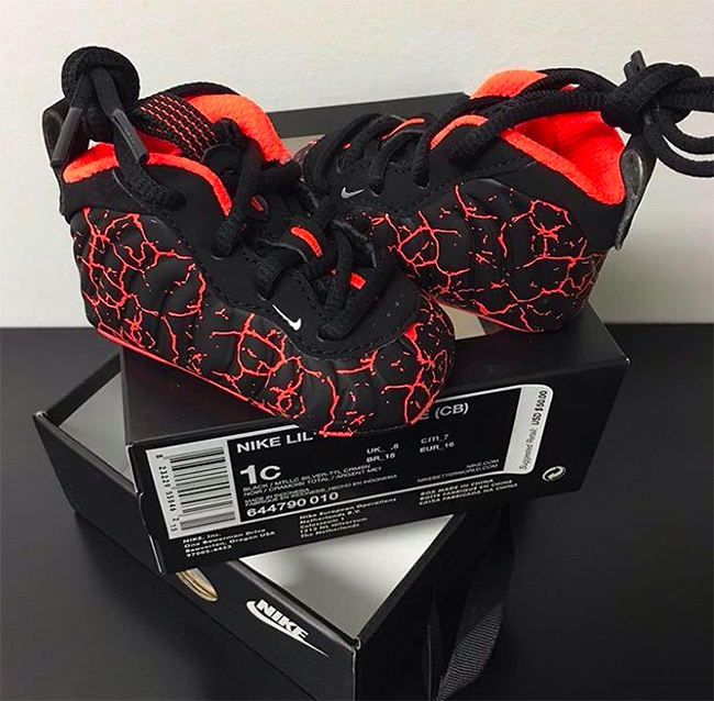 Nike Little Posite One Lava Black Crimson
