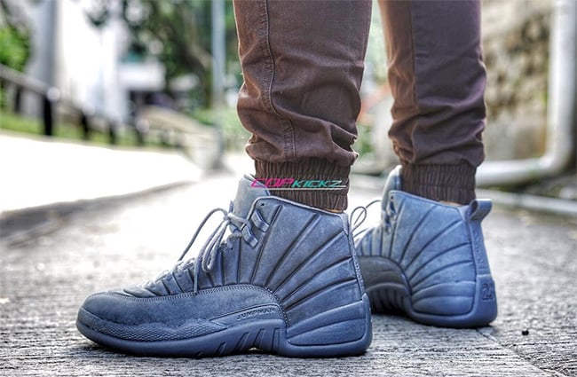 jordan 12 grey on feet