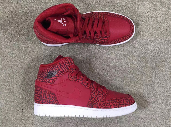 air jordan 1 red elephant print