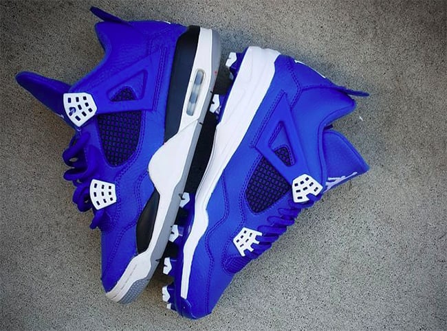 blue custom jordans