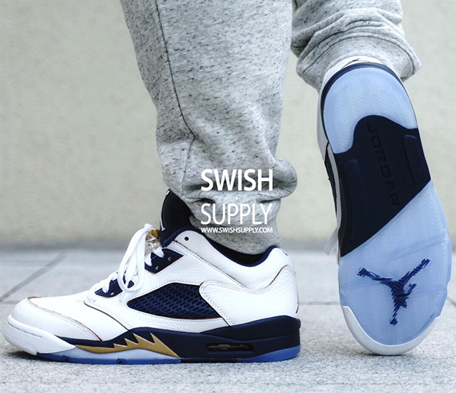 Air Jordan 5 Low Dunk From Above On Feet