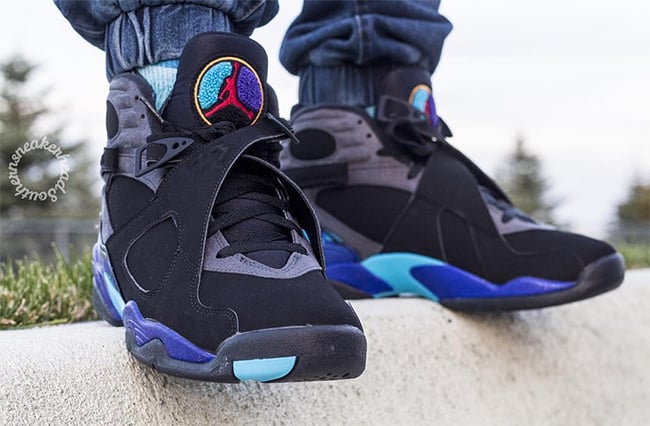 Air Jordan 8 Aqua 2015 On Feet