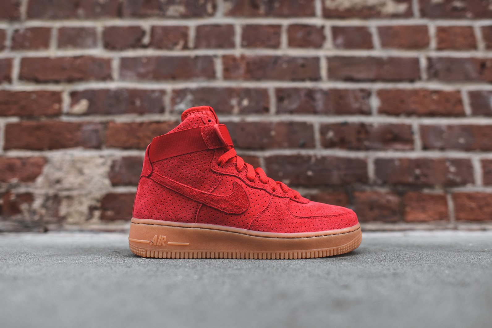 Nike Air Force 1 Perforated Suede University Red