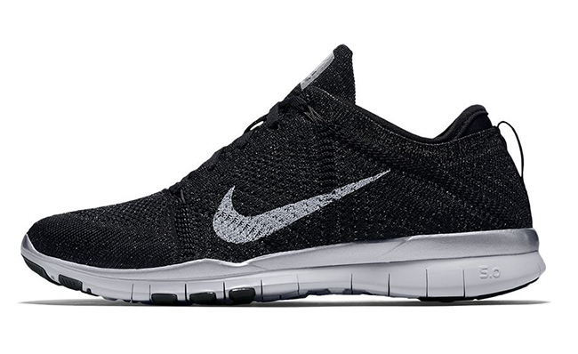 Womens Nike Free TR5 Flyknit Metallic Black