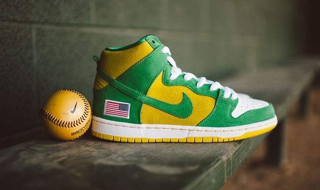 nike sb dunk high oakland athletics