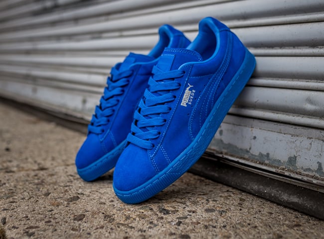 all blue suede pumas