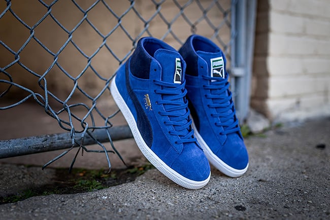 puma suede mid blue