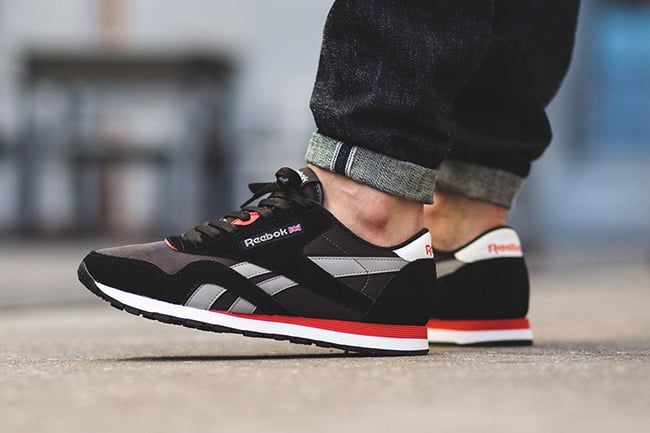 reebok classic nylon red black