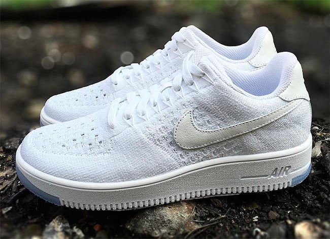 White Nike Flyknit Air Force 1