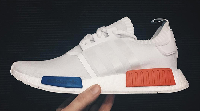 adidas nmd white blue red