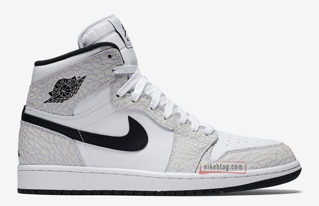 Air Jordan 1 White Elephant Print