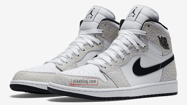 Air Jordan 1 White Elephant Print