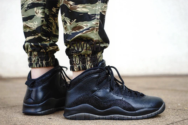 Air Jordan 10 OVO Black On Feet