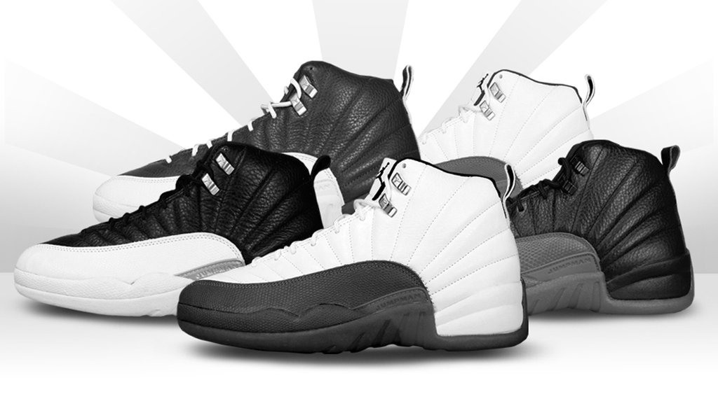 black and grey jordan 12