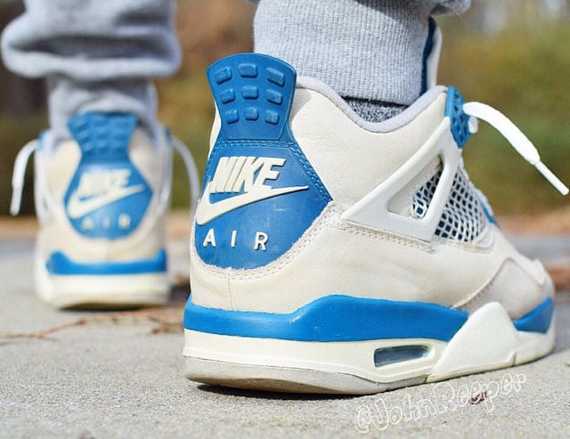 military blue 4s on feet