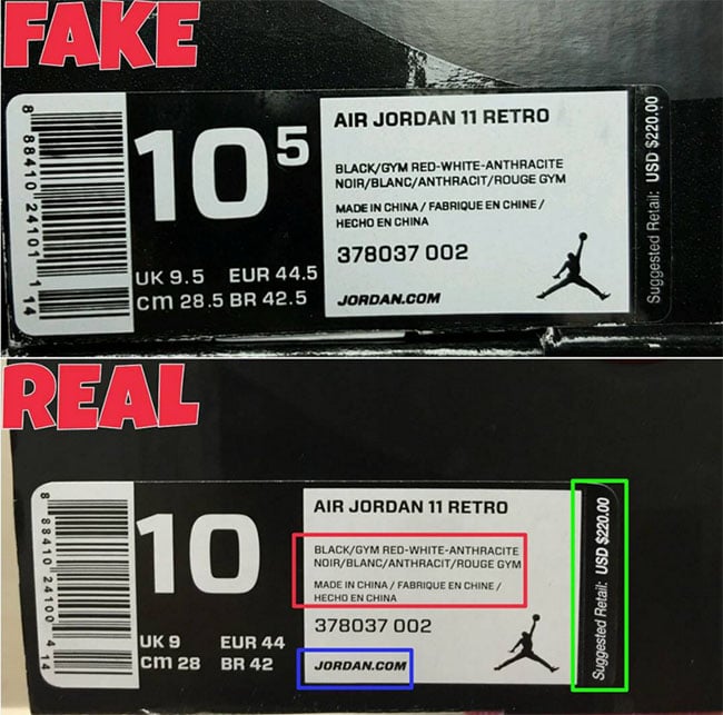 Air Jordan 11 72 10 Legit Real Fake | Gov