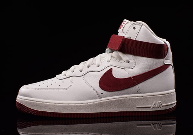 nike air force 1 high top white and red