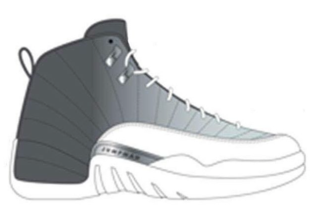 Air Jordan 12 Grey Black White