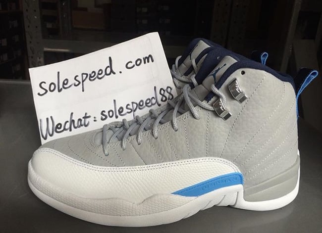 Air Jordan 12 Grey University Blue Release