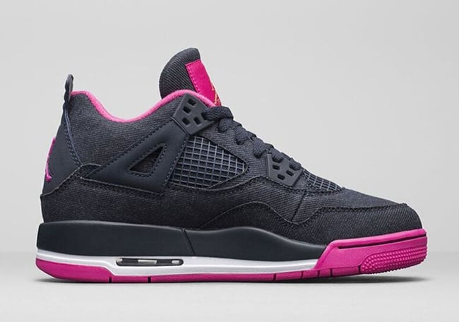 Air Jordan 4 Girls Denim Vivid Pink