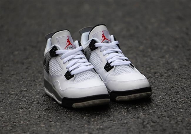 Kids Nike Air Jordan 4 White Cement GS