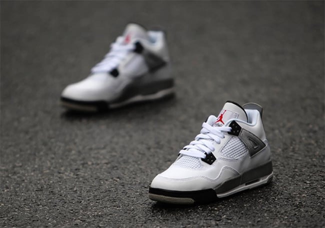 Kids Nike Air Jordan 4 White Cement GS