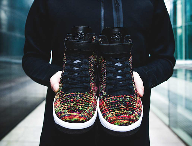 Nike Air Force 1 Flyknit Black Multicolor