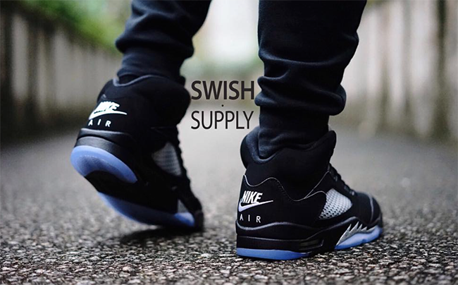 Nike Air Jordan 5 OG Black Metallic On Feet