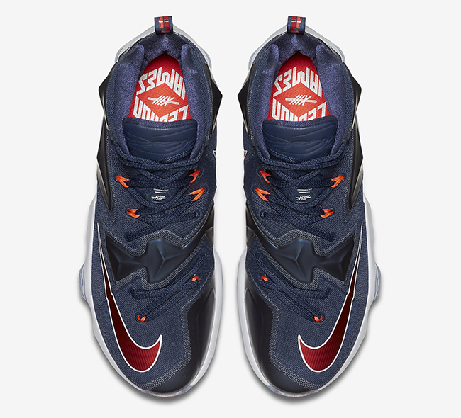 Nike LeBron 13 Midnight Navy Red White | SneakerFiles