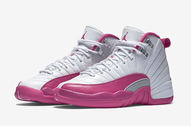 white pink jordan 12