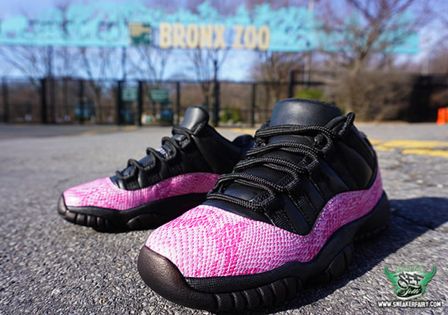 Air Jordan 11 Low Pink Snakeskin Custom